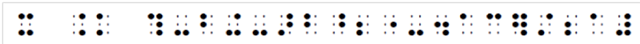 Sample of braille output of Nemith Math of an equation.