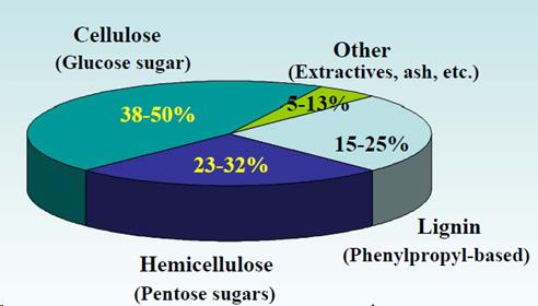 pie chart of lignocellulosic feedstocks