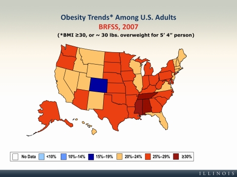 Obesity Trends* Among U.S. Adults BRFSS, 2007