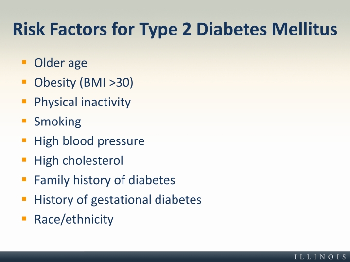 risk factors of type 2 diabetes mellitus
