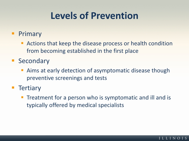 Levels Of Prevention