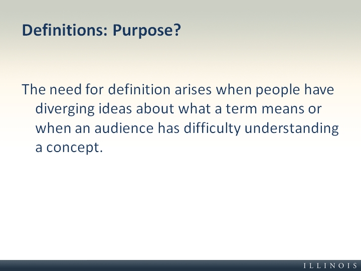 Definitions Purpose