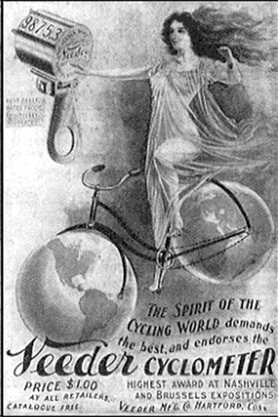 1898 Vintage Ad for Veeder Cyclometer Bicycles  