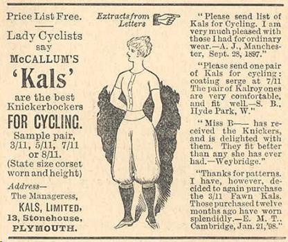 Lady Cyclists say McCallum's 'Kals' are the best Knickerbockers for cycling  