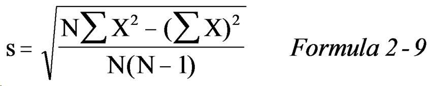 Fomula explaining standard deviation