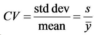 fomula for caculating coefficient of variation